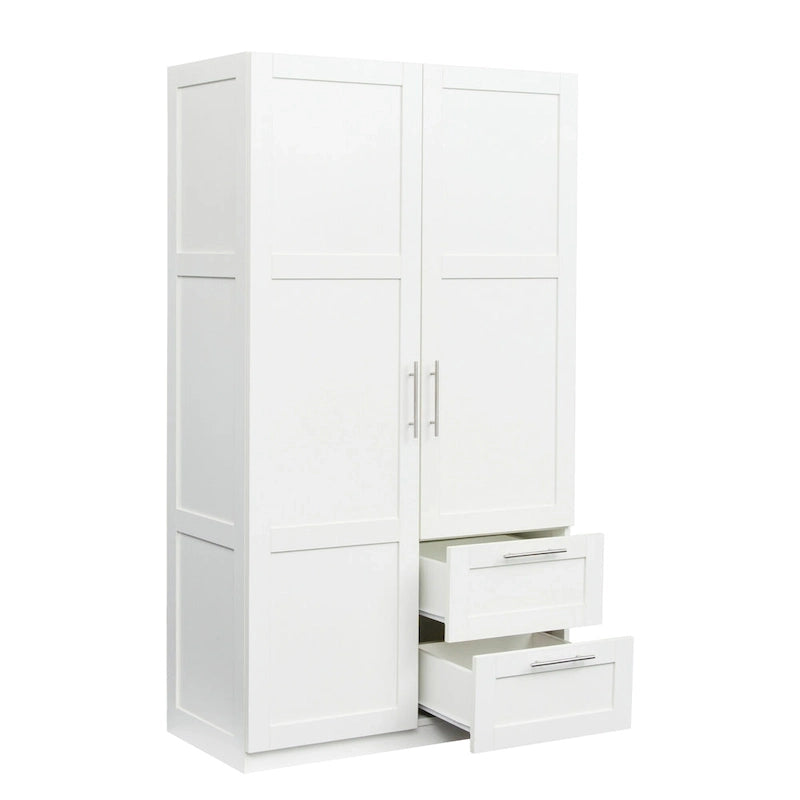 70.87H High wardrob with 2 doors, 2 drawers and 5 storage spaces