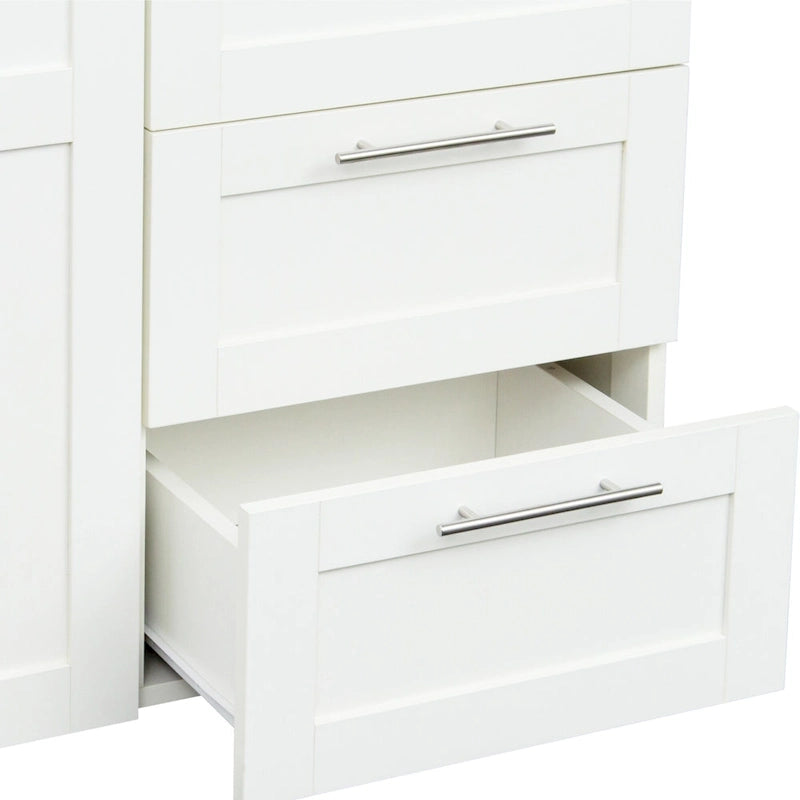 70.87H High wardrob with 2 doors, 2 drawers and 5 storage spaces