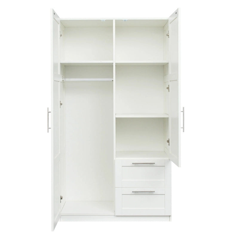 70.87H High wardrob with 2 doors, 2 drawers and 5 storage spaces