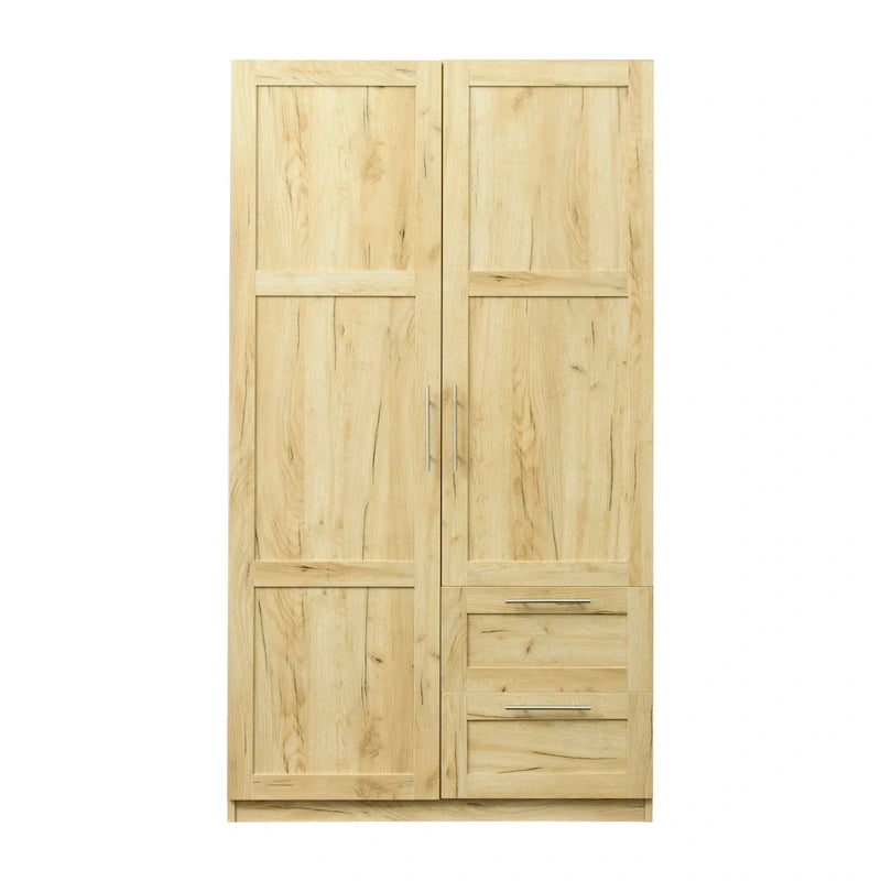 70.87H High wardrob with 2 doors, 2 drawers and 5 storage spaces