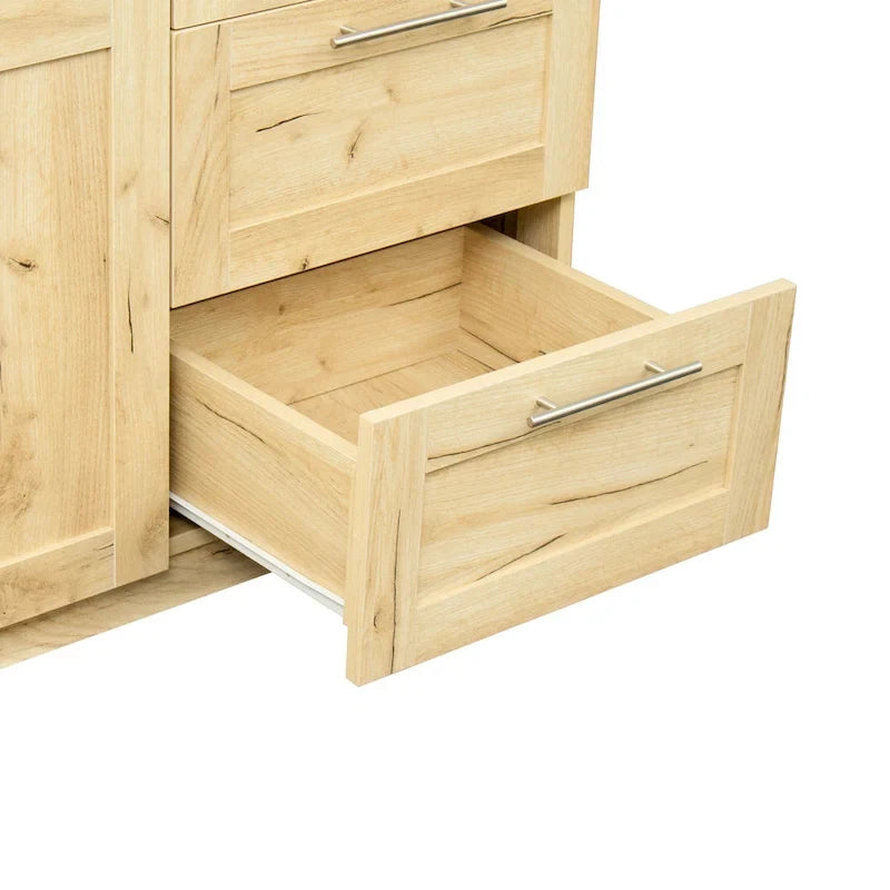 70.87H High wardrob with 2 doors, 2 drawers and 5 storage spaces