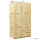 70.87H High wardrob with 2 doors, 2 drawers and 5 storage spaces