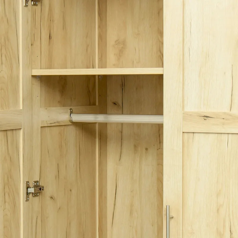 70.87H High wardrob with 2 doors, 2 drawers and 5 storage spaces