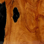 Teak Wood Block Accent Table with Black Resin Inlay - Brown - Roche River Decor - 11Wx12Lx15H