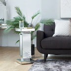 Glass Mirrored Pedestal Table - Silver - Roche River Decor - 12Wx12Lx28H