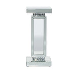 Glass Mirrored Pedestal Table - Silver - Roche River Decor - 12Wx12Lx28H