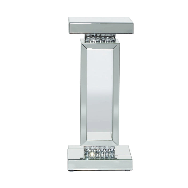 Glass Mirrored Pedestal Table - Silver - Roche River Decor - 12Wx12Lx28H