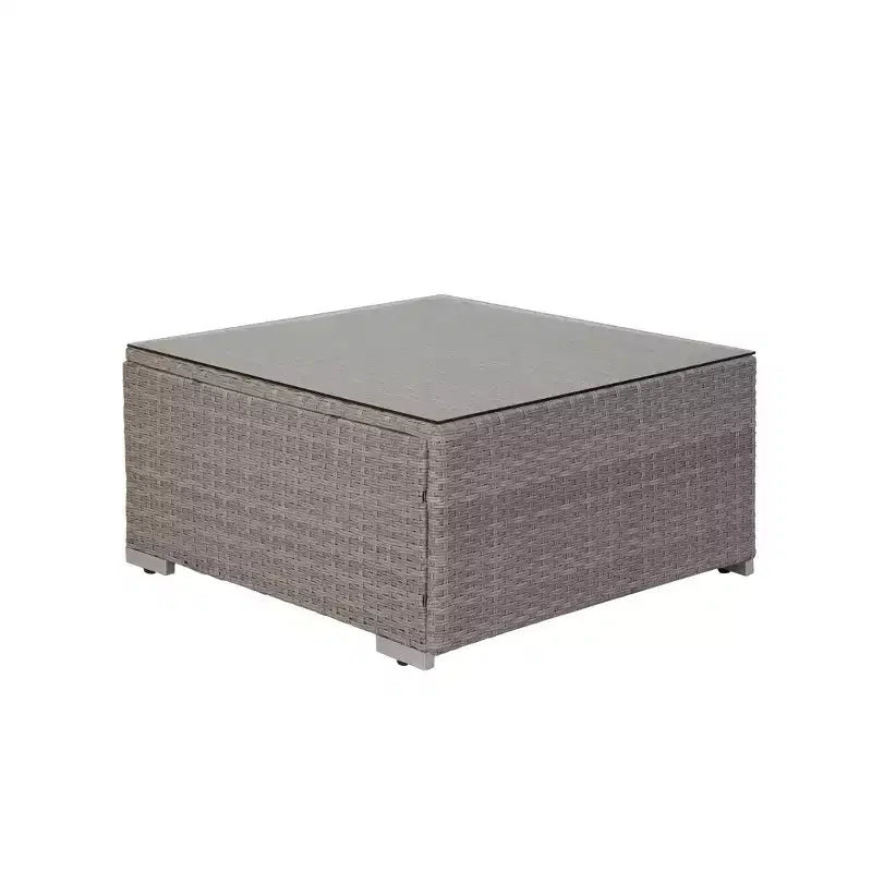 WestinTrends 3-Piece Outdoor Patio Armless Sofa Conversation Bistro Set with Coffee Table, Gray/Ivory