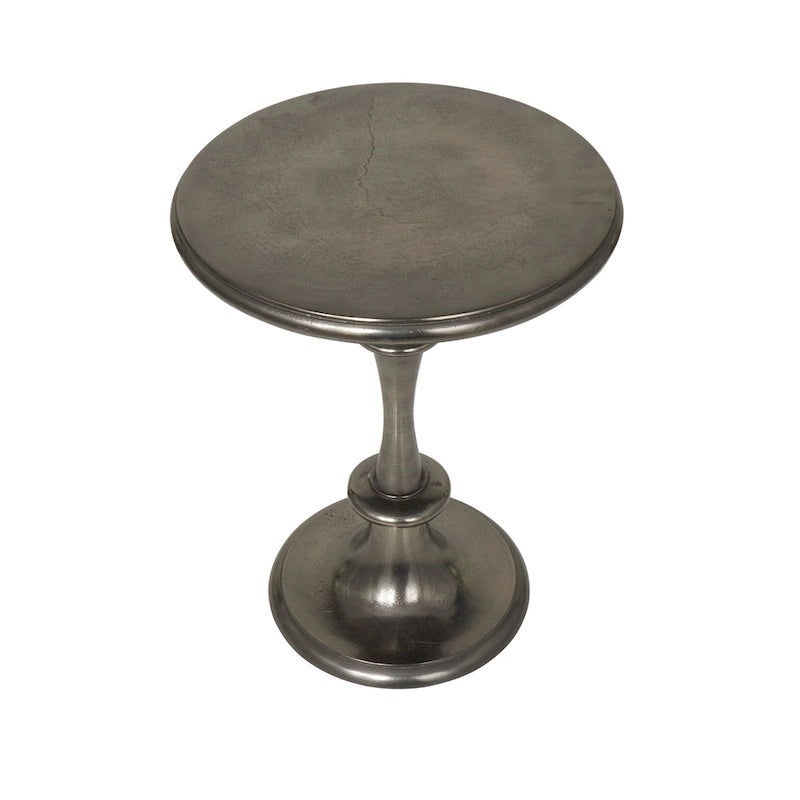 Aluminum Metal Turned Style Accent Table - Black - Roche River Decor - 18W x 18L x 23H