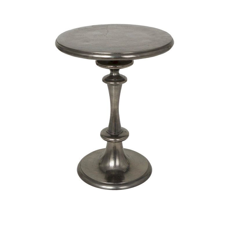 Aluminum Metal Turned Style Accent Table - Black - Roche River Decor - 18W x 18L x 23H