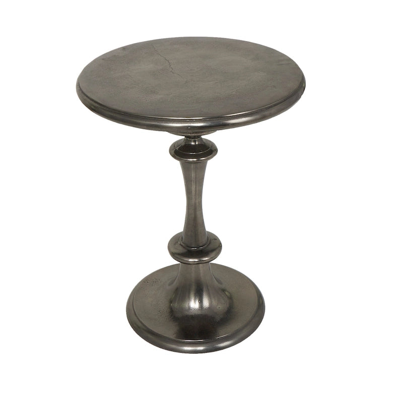 Aluminum Metal Turned Style Accent Table - Black - Roche River Decor - 18W x 18L x 23H