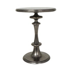 Aluminum Metal Turned Style Accent Table - Black - Roche River Decor - 18W x 18L x 23H