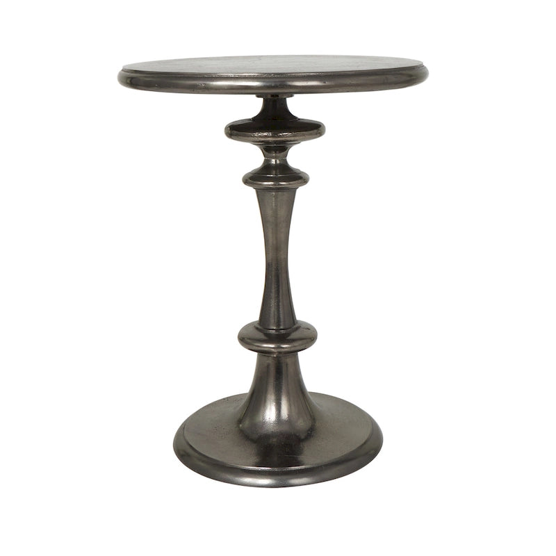 Aluminum Metal Turned Style Accent Table - Black - Roche River Decor - 18W x 18L x 23H