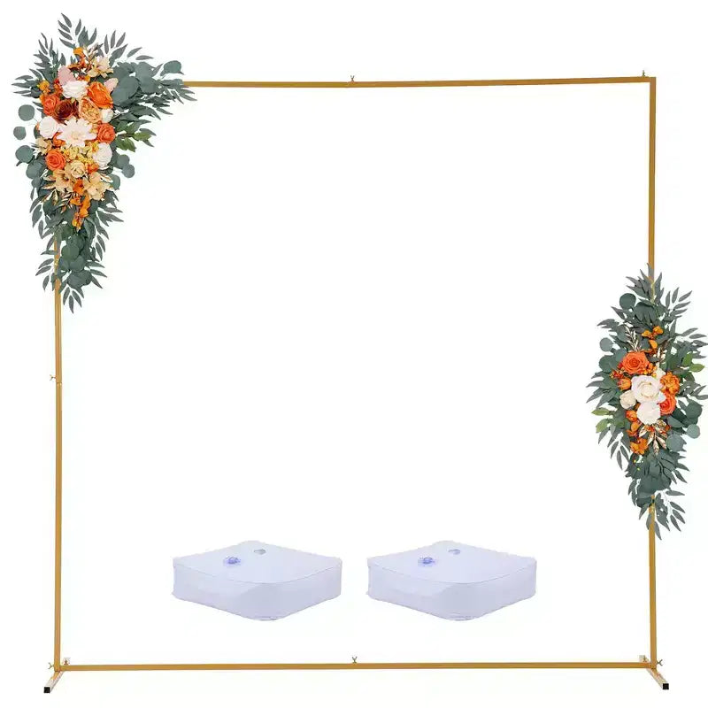 8x8 FT Square Wedding Backdrop Stand, Metal Balloon Arch Stand for Party and Ceremony, Square