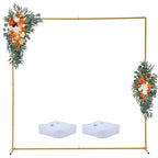 8x8 FT Square Wedding Backdrop Stand, Metal Balloon Arch Stand for Party and Ceremony, Square
