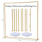 8x8 FT Square Wedding Backdrop Stand, Metal Balloon Arch Stand for Party and Ceremony, Square