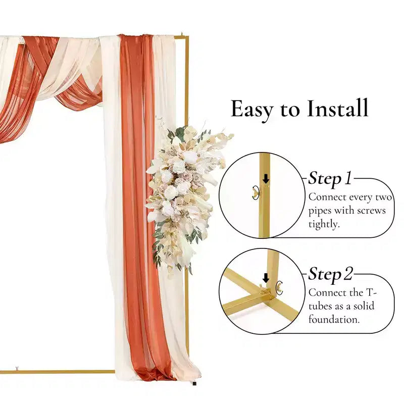 8x8 FT Square Wedding Backdrop Stand, Metal Balloon Arch Stand for Party and Ceremony, Square