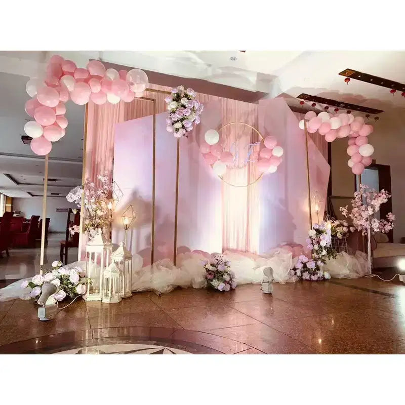 8x8 FT Square Wedding Backdrop Stand, Metal Balloon Arch Stand for Party and Ceremony, Square
