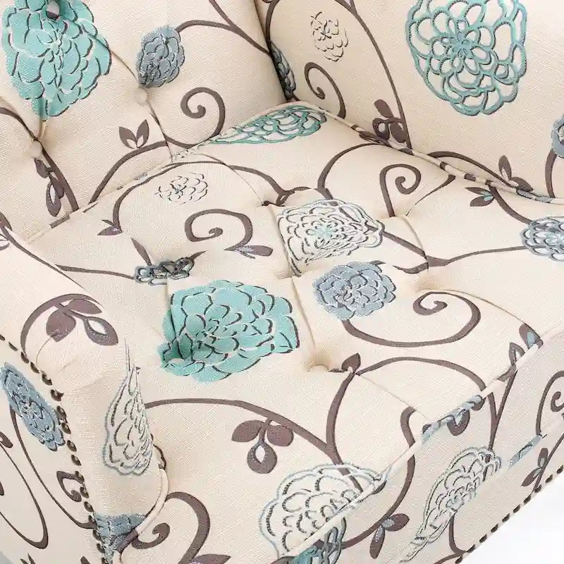 Harrison Floral Fabric Tufted Club Chair by Christopher Knight Home - 28.00 L x 29.50 W x 33.50 H