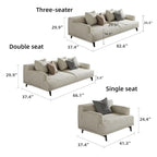 Modern Gray Cotton Linen Upholstered Sofa for Living Room