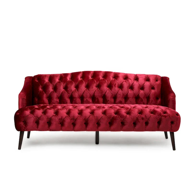 Adelia Modern Glam Tufted Velvet Sofa by Christopher Knight Home