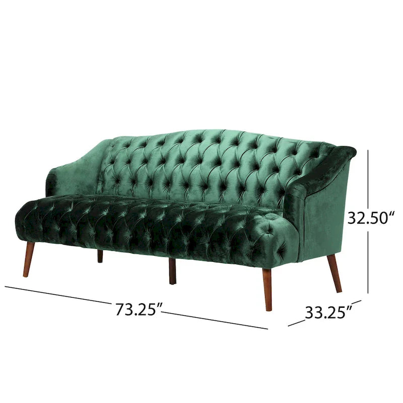 Adelia Modern Glam Tufted Velvet Sofa by Christopher Knight Home