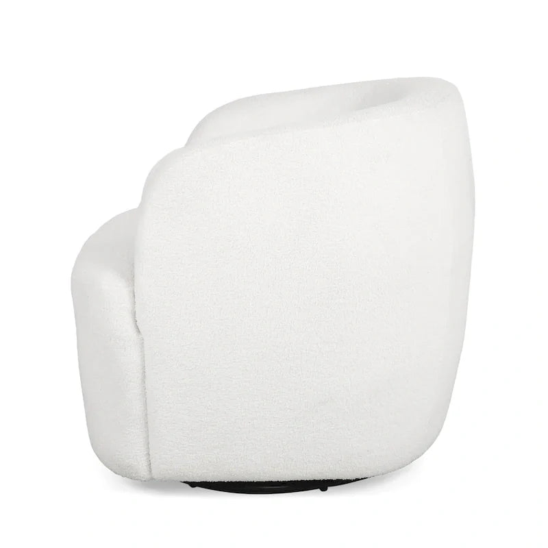 Mokena Textured Boucle Upholstered Swivel Club Chair by Christopher Knight Home