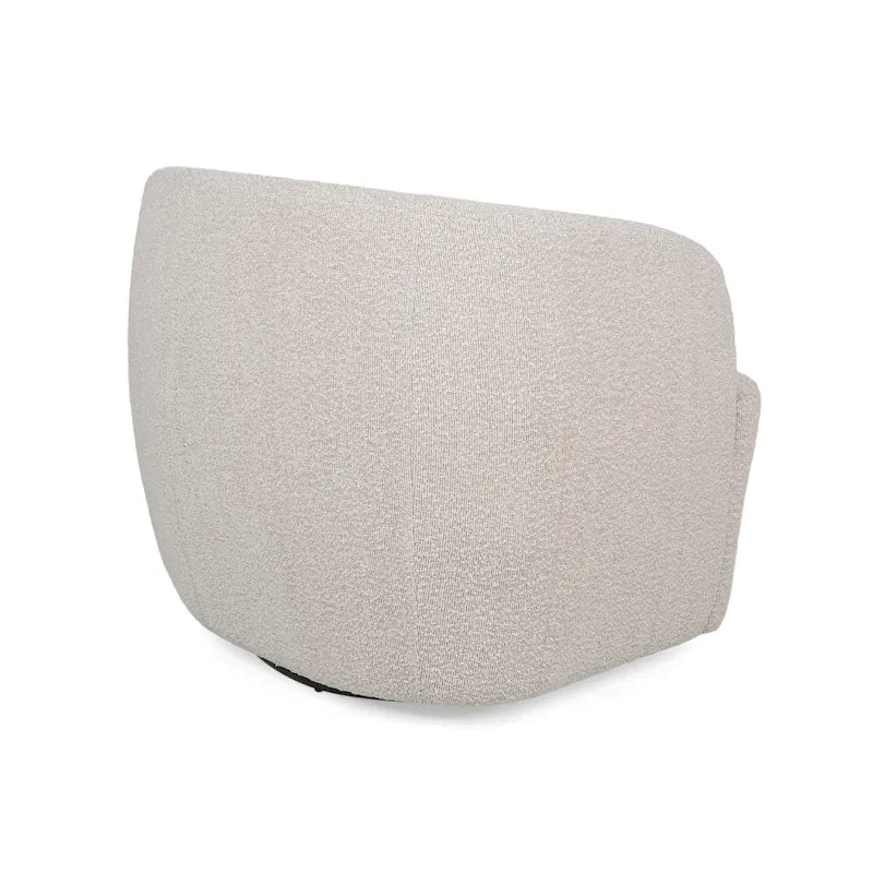 Mokena Textured Boucle Upholstered Swivel Club Chair by Christopher Knight Home
