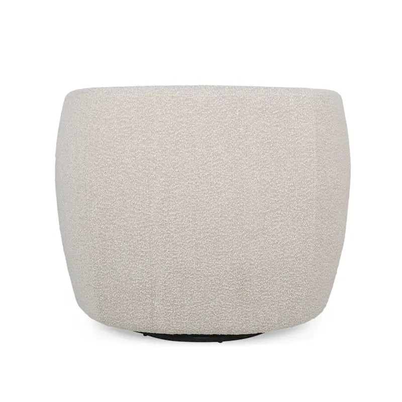 Mokena Textured Boucle Upholstered Swivel Club Chair by Christopher Knight Home