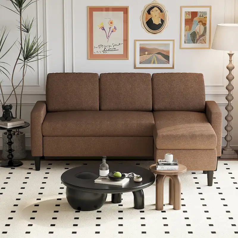 Futzca 74 Convertible Sectional Sofa Couch, Small L-Shaped Sofa