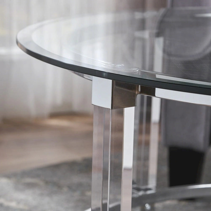 Elowen Round Glass Coffee Table by Christopher Knight Home - 35.5L x 35.5W x 18H