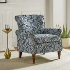 Nyctelius Traditional Polyester Accent Chair with Rolled Arms and Nailhead Trim by HULALA HOME