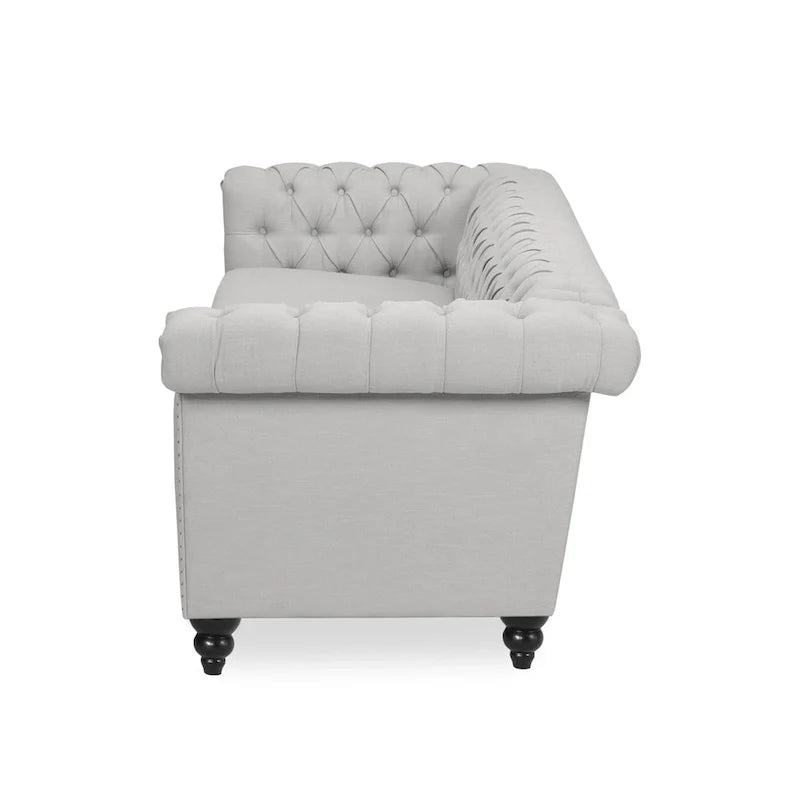 Parkhurst Tufted Grey Chesterfield Sofa by Christopher Knight Home