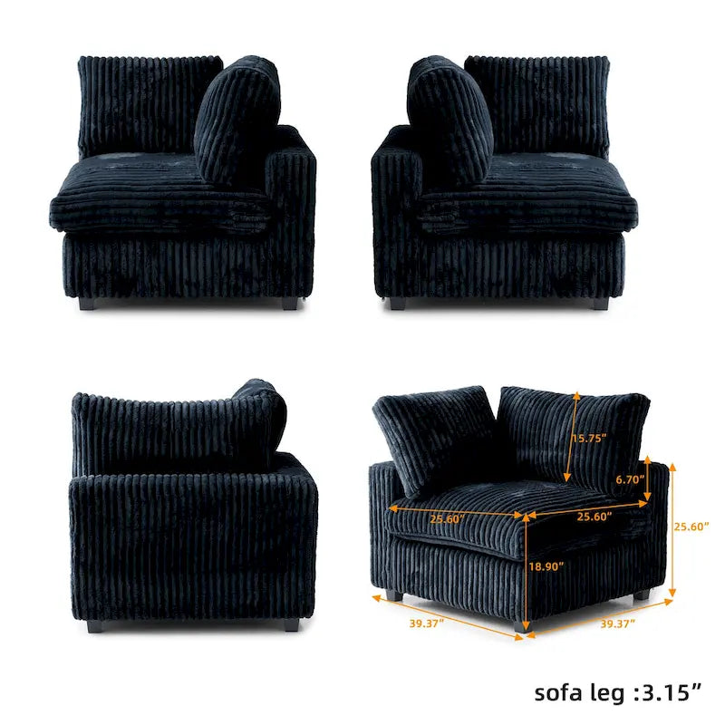 78 Cloud Sectional Couch, Modular Sofa, Plush Soft Deep Seat Couch for Living Room