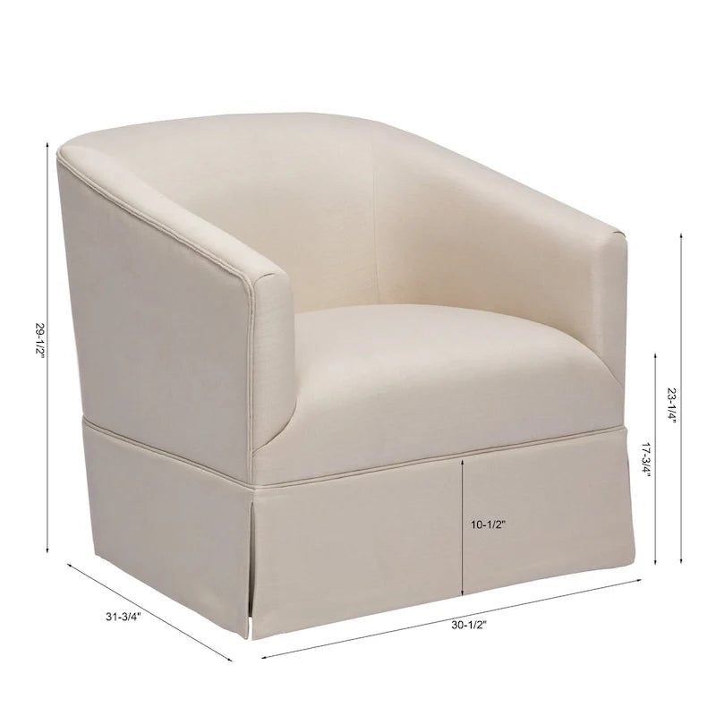 Elayne Skirted Fabric Swivel Accent Chair by Greyson Living