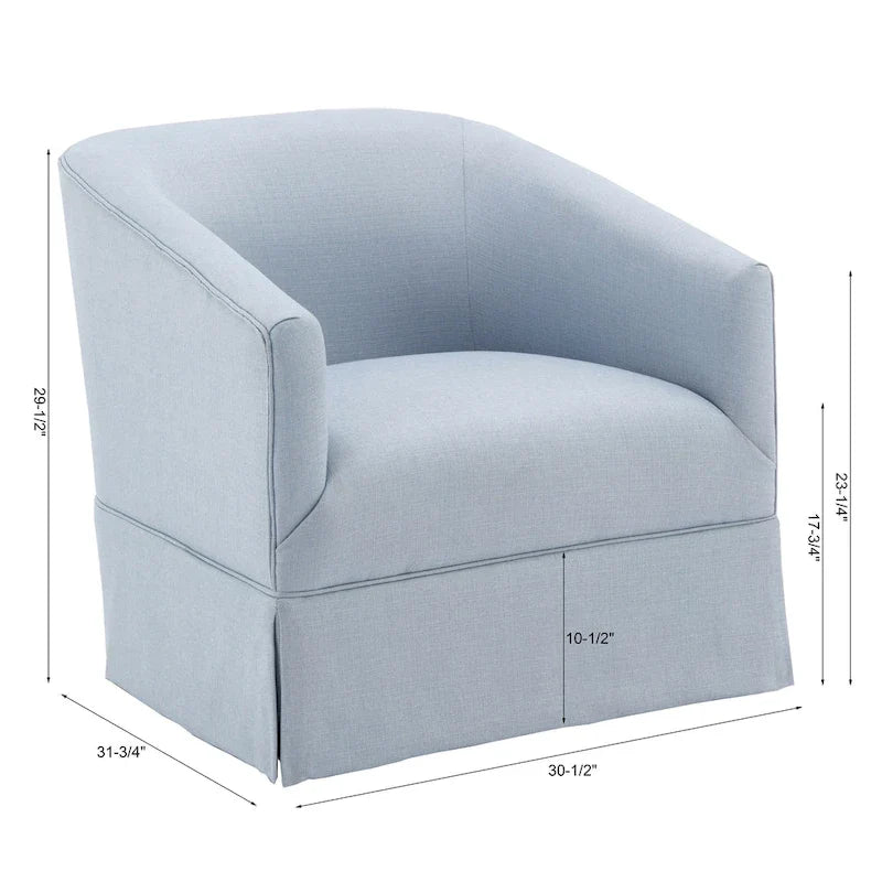 Elayne Skirted Fabric Swivel Accent Chair by Greyson Living