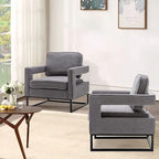 Modern Arm Accent Chair, Mid Century Living Room Chair Upholstered Lounge Chair