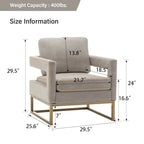 Modern Arm Accent Chair, Mid Century Living Room Chair Upholstered Lounge Chair