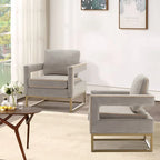 Modern Arm Accent Chair, Mid Century Living Room Chair Upholstered Lounge Chair