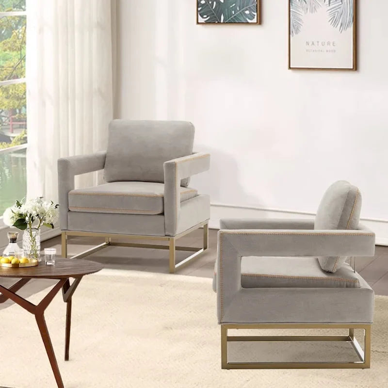 Modern Arm Accent Chair, Mid Century Living Room Chair Upholstered Lounge Chair