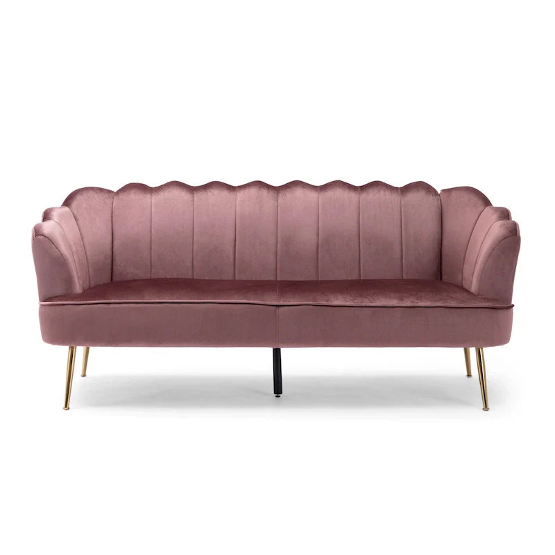 Reitz Glam Velvet Shell 3 Seater Sofa by Christopher Knight Home - 76.25 L x 29.25 W x 33.50 H