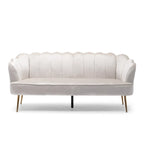Reitz Glam Velvet Shell 3 Seater Sofa by Christopher Knight Home - 76.25 L x 29.25 W x 33.50 H