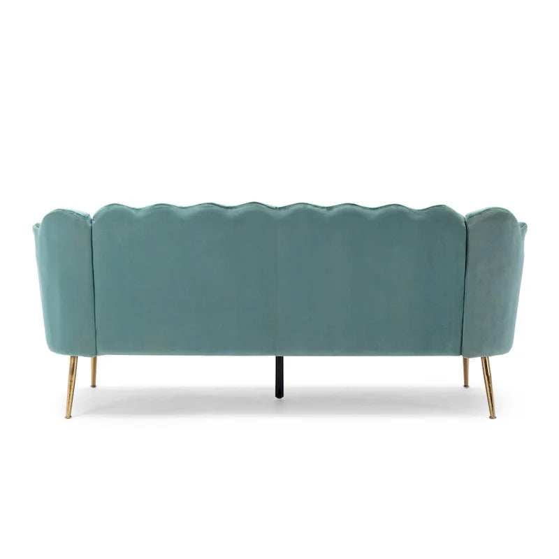 Reitz Glam Velvet Shell 3 Seater Sofa by Christopher Knight Home - 76.25 L x 29.25 W x 33.50 H