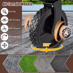 Costway Heavy-Duty Wagon Cart with Adjustable Handlebar Bottle Holders & Storage Pocket Coffee/Grey