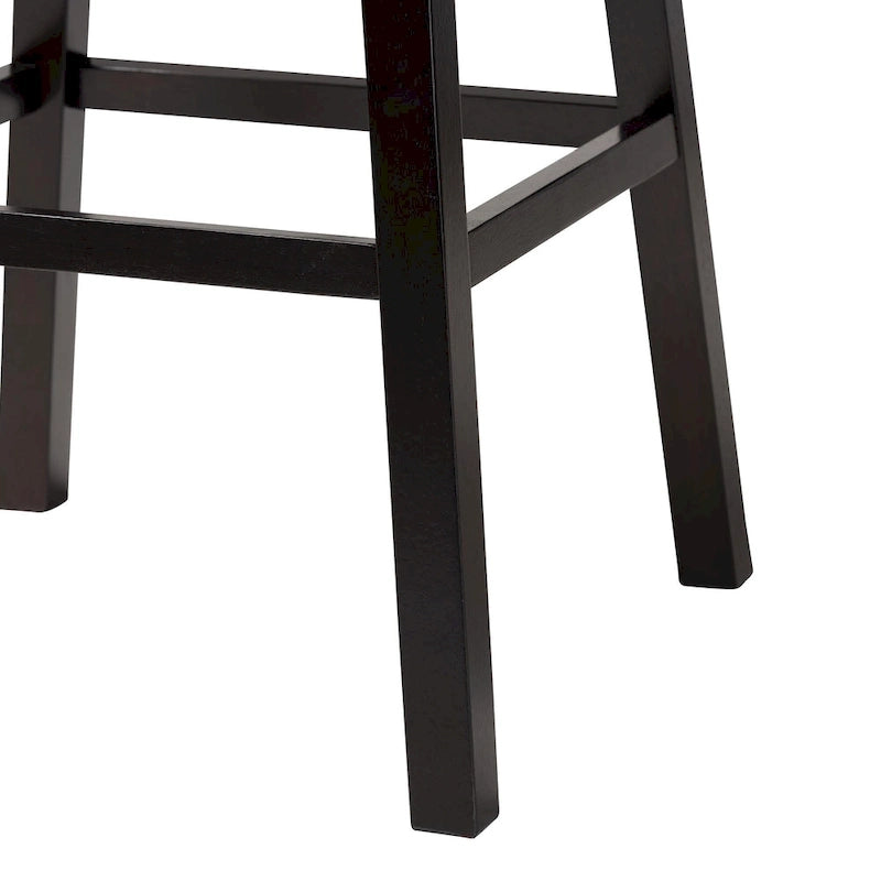 Avril Modern and Contemporary Brown Faux Leather Tufted Swivel Barstool with Nail heads Trim (Set of 2)