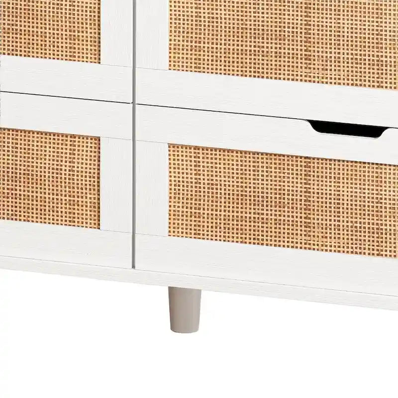 43-inch Wide 6-Drawer Dresser Cabinet with LED and Power Outlet