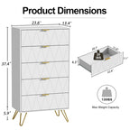 5 Drawers Chest Of Dresser Storage Tower Cabinet Bedroom Organizer