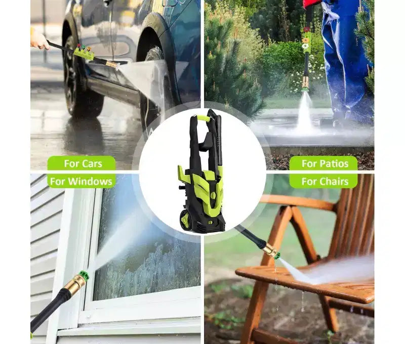 Electric Pressure Washer 3500 PSI 2.0 GPM Power Washer with Foam Cannon and 4 Quick-Connect Nozzles, Green