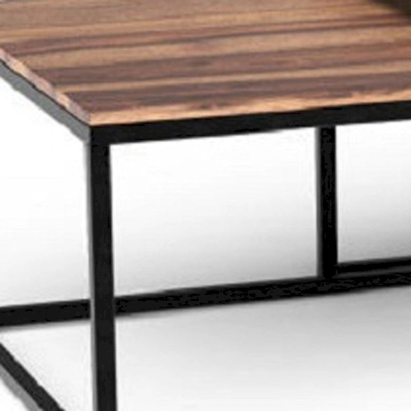 Set of 2 Squared Off Natural Wood Nesting Coffee Tables - 29.5' x 29.5' 17
