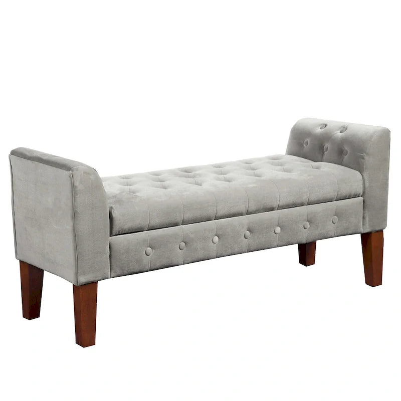 Copper Grove ArumDove Grey Velvet Settee-style Storage Bench